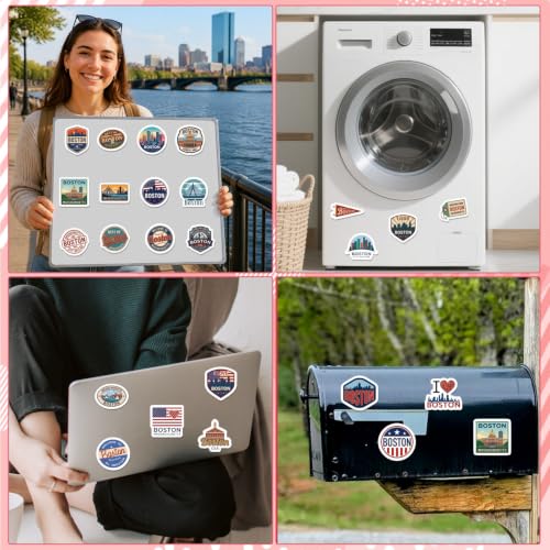 Boston Refrigerator Magnets - 24 Pcs City Souvenirs Set