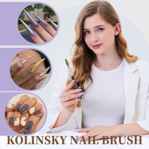 Professional Acrylic Nail Art Brush - Size 10 Kolinsky Hair