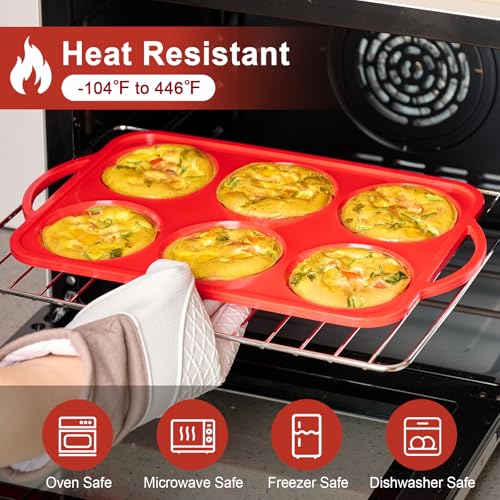 Jumbo Silicone Egg Bite Mold with Metal Frame - 2 Pack Muffin Top Pans