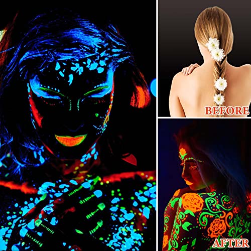 BKPPLZP Multicolor Glow in the Dark Face & Body Paint Set Neon Makeup for Parties