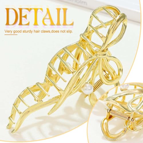 Fashey Bow Claw Clips - Metal Hair Clips for Thick & Thin Hair, Jewelry-Quality Claw Hair Accessories