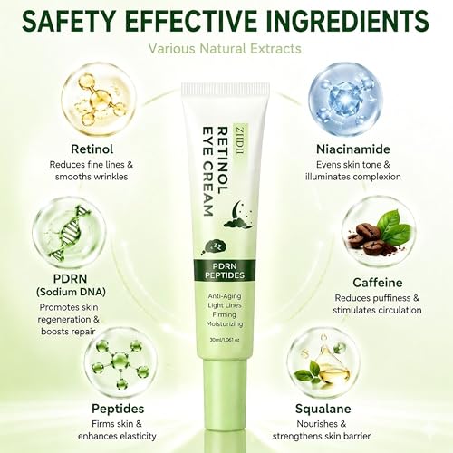 ZIIDII Retinol Eye Cream with PDRN & Peptides - 1.06 fl oz Anti-Aging Under Eye Treatment