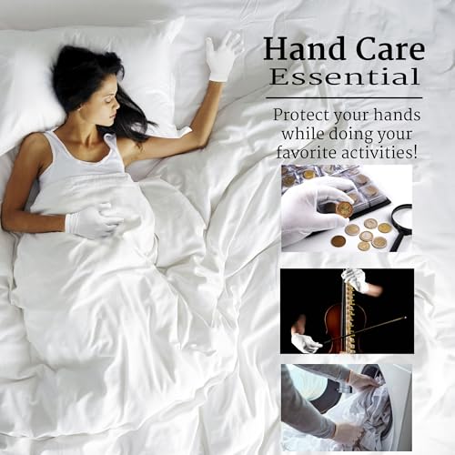 Winterlace White Cotton Gloves for Eczema & Dry Skin - 24 Pair Bulk Pack