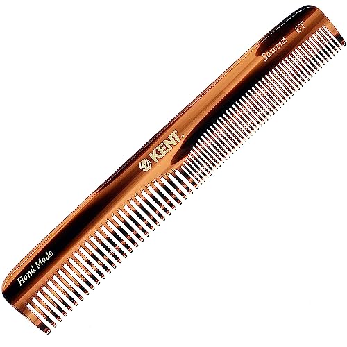 Kent 6T Tortoiseshell 2 Pack Fine & Wide Tooth Handmade Hair & Beard Comb
