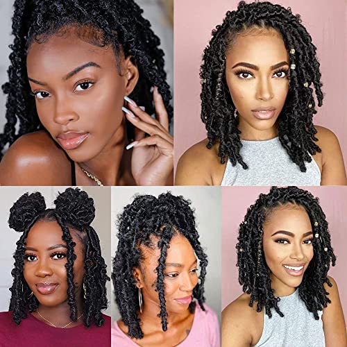 Marley Twist Braiding Hair 8 Packs 18 Inch Pre-Separated Springy Afro Twist Hair Suitable for Damaged Soft Locs Synthetic (18 inches, 1B) Spring Twist Crochet Hair for Black Women Cuban kinky Hair