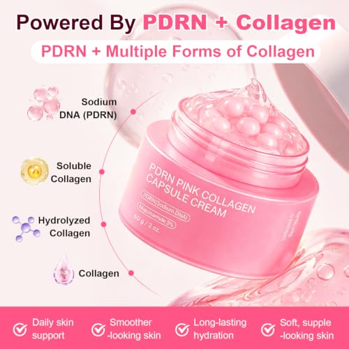 Jorceray PDRN Pink Collagen Capsule Cream with Salmon DNA & Niacinamide 2oz – Barrier Repair Moisturizer