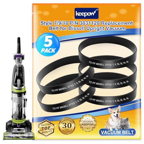 KEEPOW Replacement Vacuum Belt for Bissell 3031120 - 5 Pack
