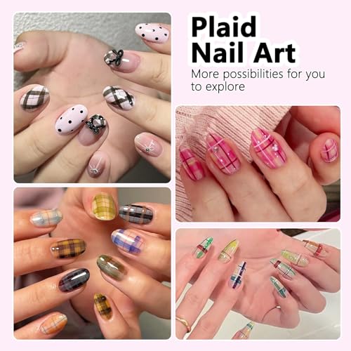 10 Rolls Plaid Nail Foil Transfer Sheets for Nail Art