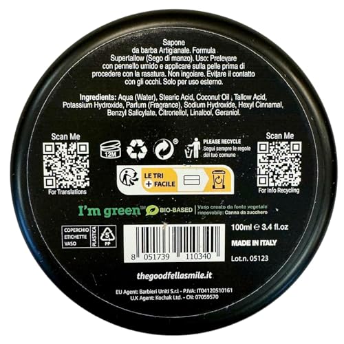 The Goodfellas' Smile Tallow No.1 Shaving Soap - Made in Italy