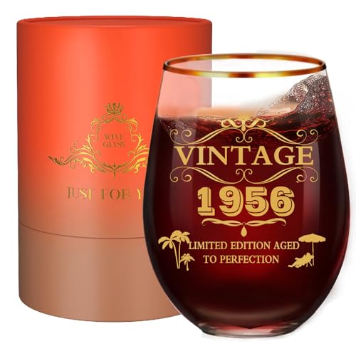 Personalized Vintage 1956 Wine Gift Box for 70th Birthday