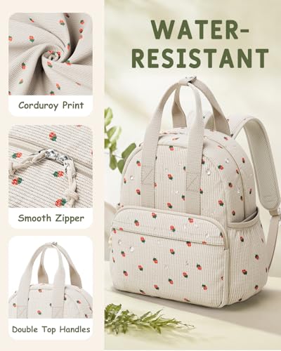 Water-Resistant Corduroy Toddler Backpack for Ages 2-4
