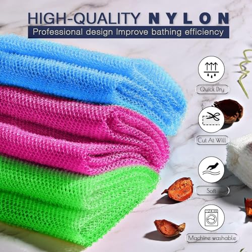 African Net Bath Sponge Set - Exfoliating Body Scrubber (3 Colors)