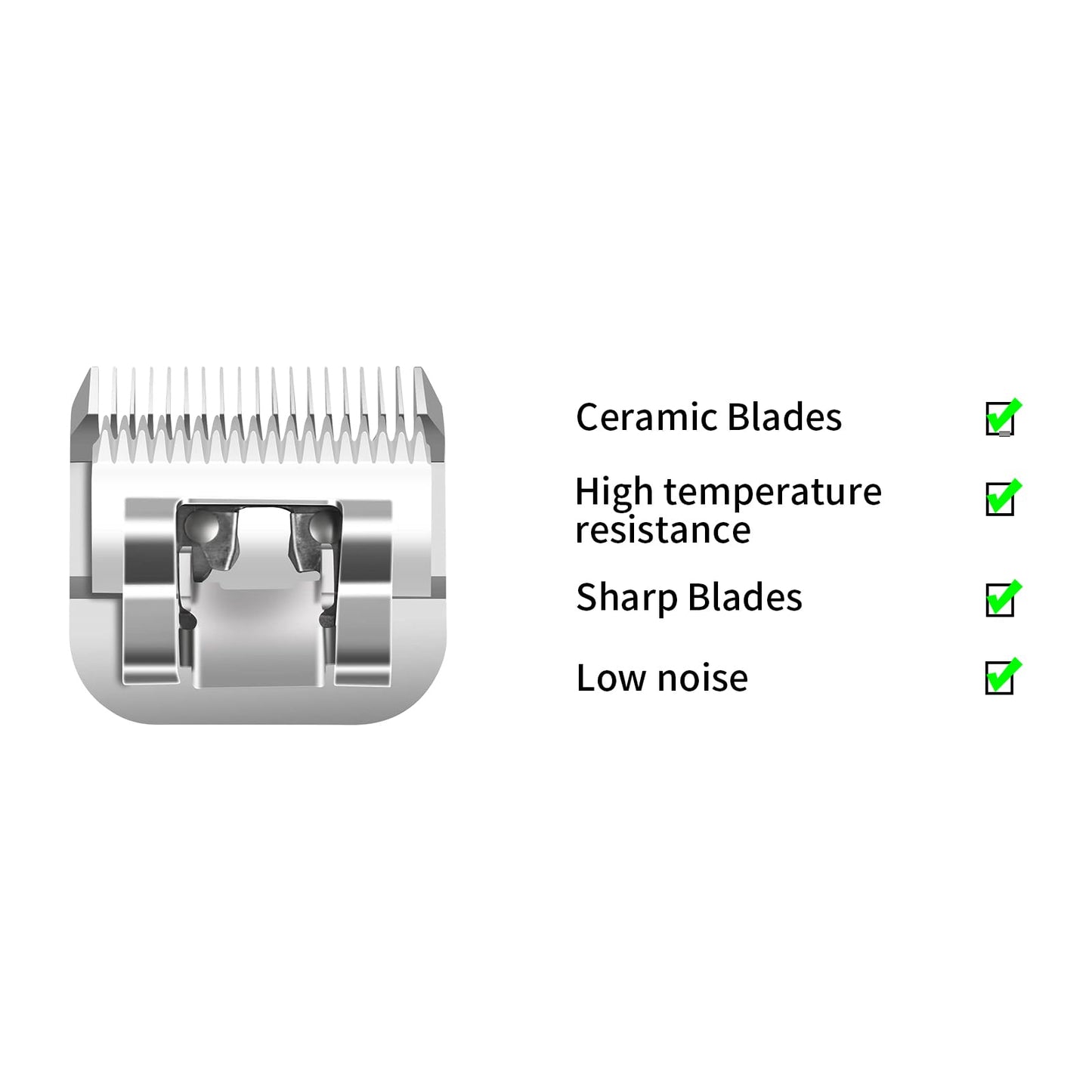 Professional Detachable Replacement Ceramic Blades set,compatible with oster Classic 76/Star-Teq/Power-Teq andi A*dis AGC,BDC,BGC,MBG Series Clippers (size 000+0A)