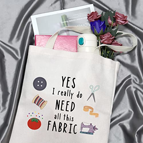 GJTIM All Fabric Tote Sewing Gift Makeup Bag for Quilters & Tailors