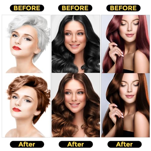 Sminktec Herbal Hair Dye Shampoo 3 in 1 Dark Brown for Gray Hair - Natural Color & Nourishing Care