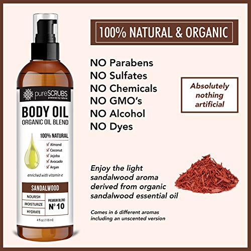 Sandalwood Body Oil for Dry Skin - Ultra Moisturizing 4oz