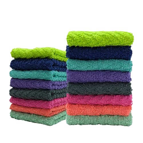 ZUPERIA Zigzag Multicolor Wash Cloths - 8 Pack, 12x12 inches