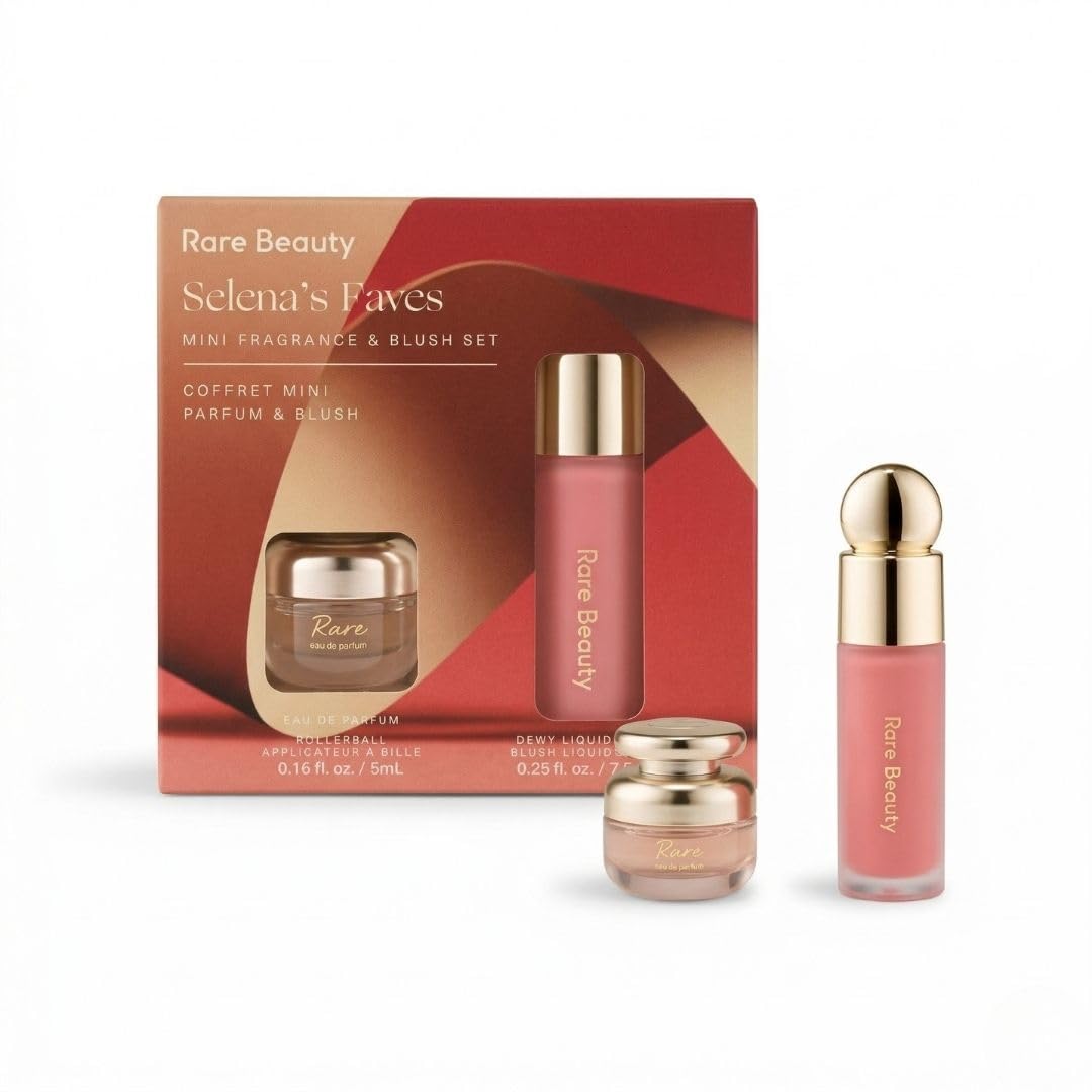 Rare Beauty Mini Fragrance & Blush Set - EAU De Parfum Rollerball & Liquid Blush in Happy (0.16 Fl Oz & 0.25 Oz)