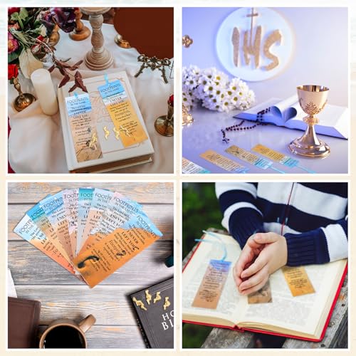Footprints in the Sand Bookmark Set - 24 Religious Gifts with Pins