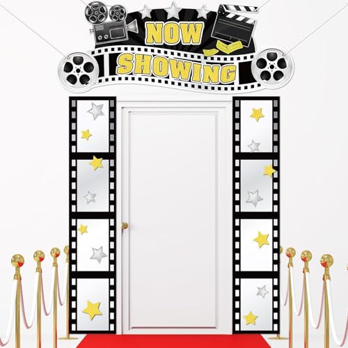 Movie Night Porch Sign Set - 3 Pcs Party Decoration, Now Showing