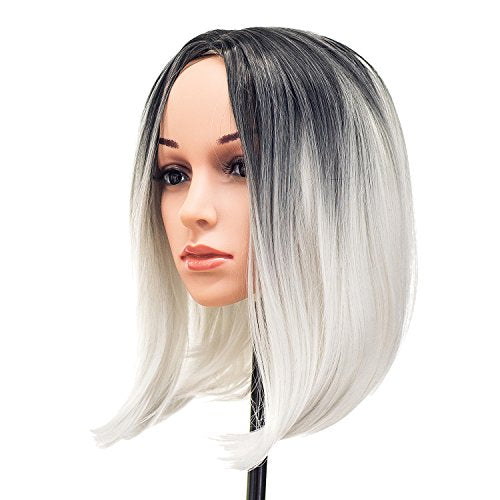 SWACC Short Ombre Bob Wig - Synthetic Heat-Friendly Hair for Cosplay