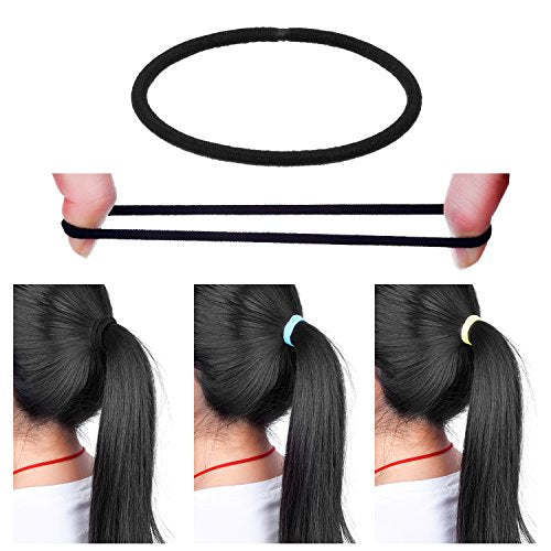 EBOOT 69-Piece 3mm Multicolor Elastic Hair Bands - Metal Free