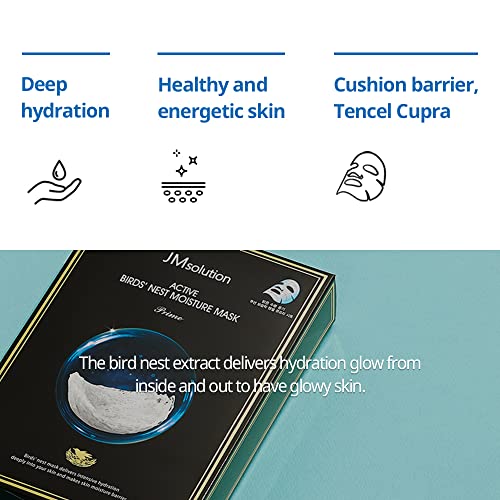 JMsolution Bird's Nest Moisture Mask - 10 Sheets for Deep Hydration