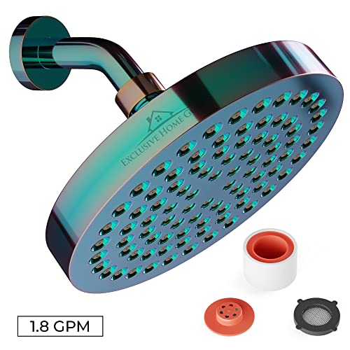 Heatsistence 6" High Pressure Rainfall Shower Head - Rustproof, Adjustable & Eco-Friendly