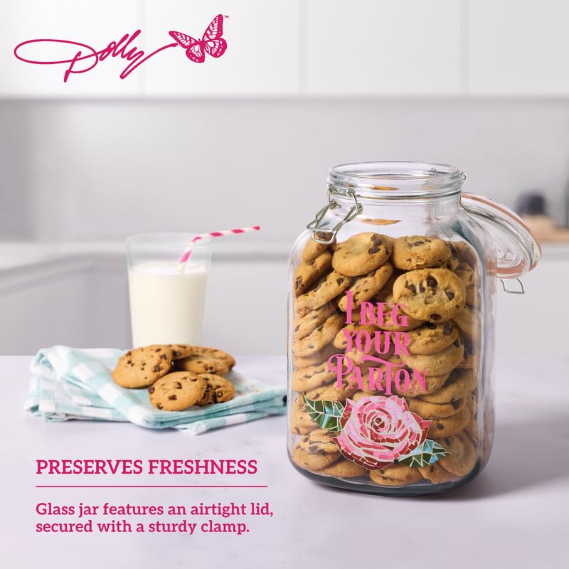 Dolly Parton 101 oz Glass Preserving Clamp Jar - Pink