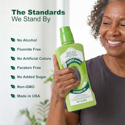 Natural Dentist Prebiotic Mouthwash - Alcohol-Free Peppermint Rinse