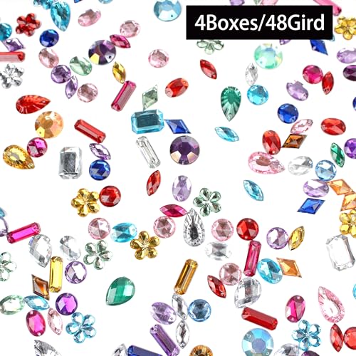 4000Pcs Colorful Rhinestone Nail Art Charms - 3D Mini Gems