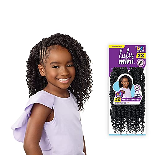 LULUTRESS Sensationnel Crochet Braids Lulu Mini Passion Twist 10" 1B - 1 Pack Kids Protective Style