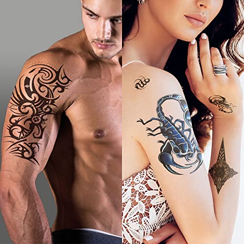 Sovereign-Gear Saturn Temporary Tattoos for Men & Teens - Fake Arm & Body Sleeve Set