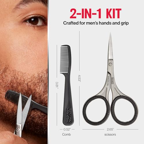 Revlon Men's Facial Grooming Kit - Beard Scissors & Comb