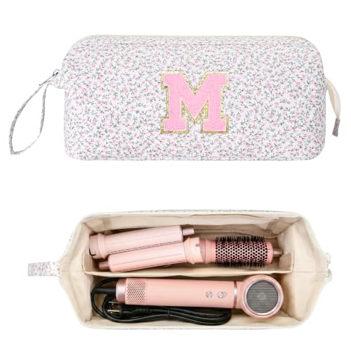 Initial Quilted Hair Tool Travel Bag for Dyson Airwrap & Shark FlexStyle