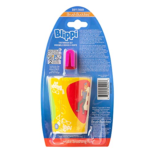 Blippi Kids Toothbrush Kit - 3PC Soft Bristles Travel Set