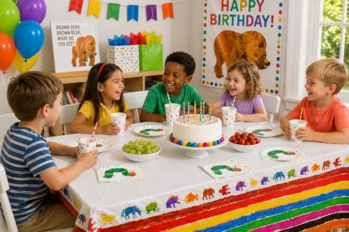 Eric Carle Brown Bear Plastic Tablecloth - 108 x 54 Inch