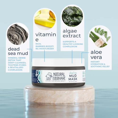 Natural Elephant Dead Sea Mud Mask – Mineral Face & Body Mask, 9.9 oz
