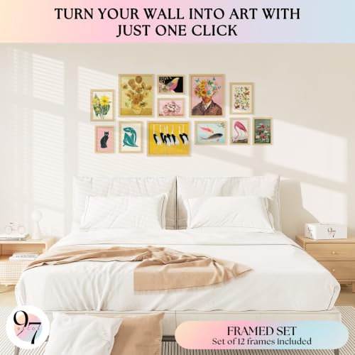 Eclectic Maximalist Wall Art Set - 12 Pcs Funky Gallery Prints