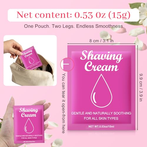Womens Shaving Cream Bulk Travel,0.53oz Shave Gel for Women,Care Dry Skin Womens Shave Gel for Travel Guests (Pack of 20, Jasmine)