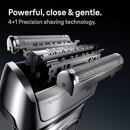 Braun Series 8 8567cc Electric Razor for Men, 4+1 Shaving Elements & Precision Long Hair Trimmer, 5in1 SmartCare Center, Close & Gentle Even on Dense Beards, Wet & Dry Electric Razor, 60min Runtime