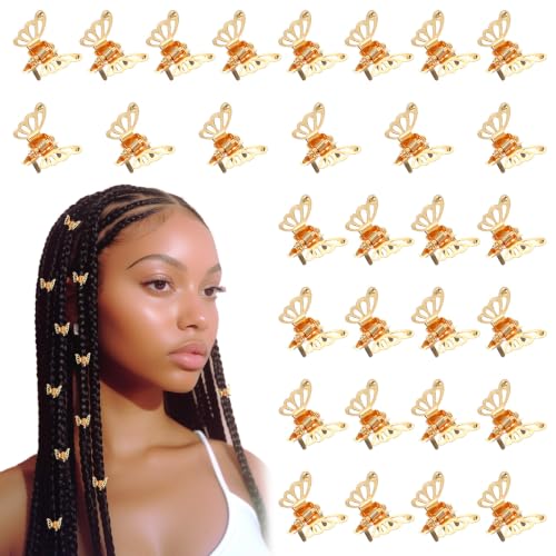 Ouligay 30 Pcs Gold Butterfly Hair Clips - Durable Mini Claw Clips