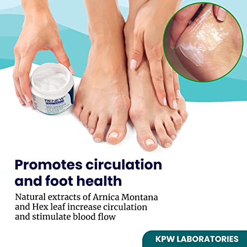 Renew Foot Cream for Dry Cracked Heels - 3 Ounce All-Natural Hydrating Cream