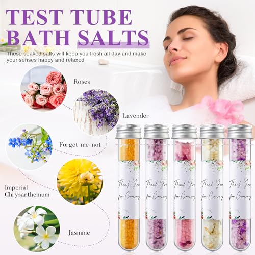 12-Piece Floral Aromatherapy Bath Salt Gift Set in Test Tubes