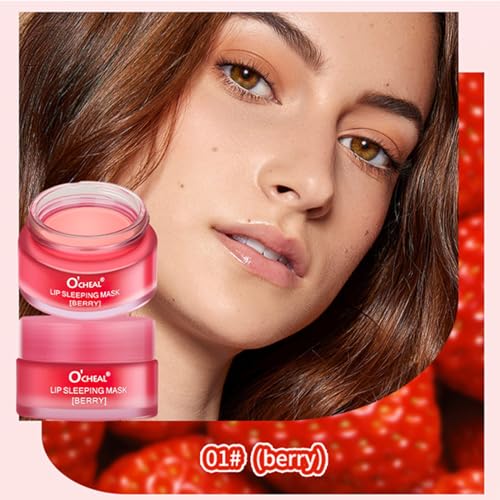 MEICOLY Berry Lip Sleeping Mask - Hydrating Overnight Lip Treatment, Nourishing Lip Balm for Dry Chapped Lips, 0.7oz