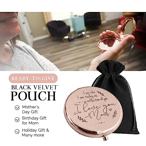 Rose Gold Compact Mirror for Mother of the Bride & Groom - Sentimental Gift from Daughter or Son