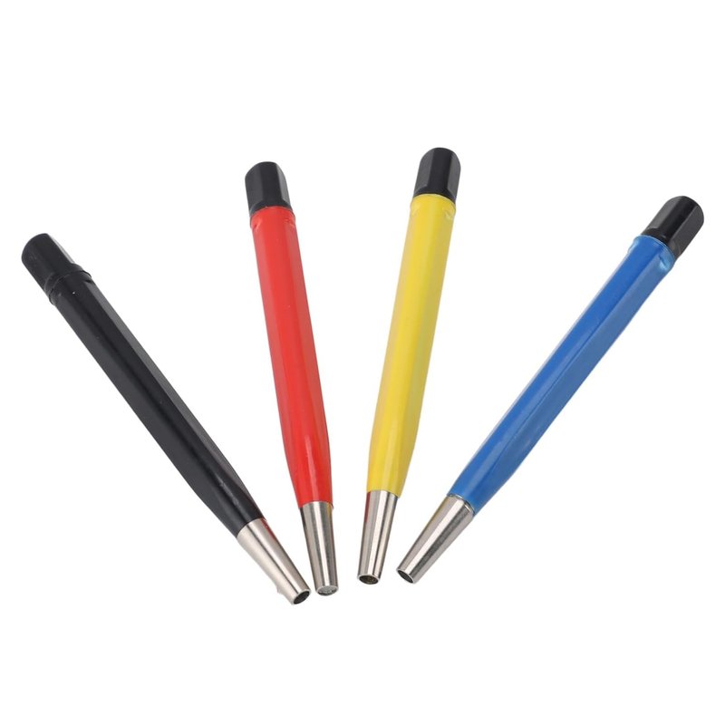 TAURISH Fiberglass Scratch Brush Pen 4-Pieces Scratch Brush with Steel, Brass, Nylon, Fiberglass Tips for Jewelry Cleaning, Circuit Board Maintenance, Auto Rust Removal and Watch Polishing