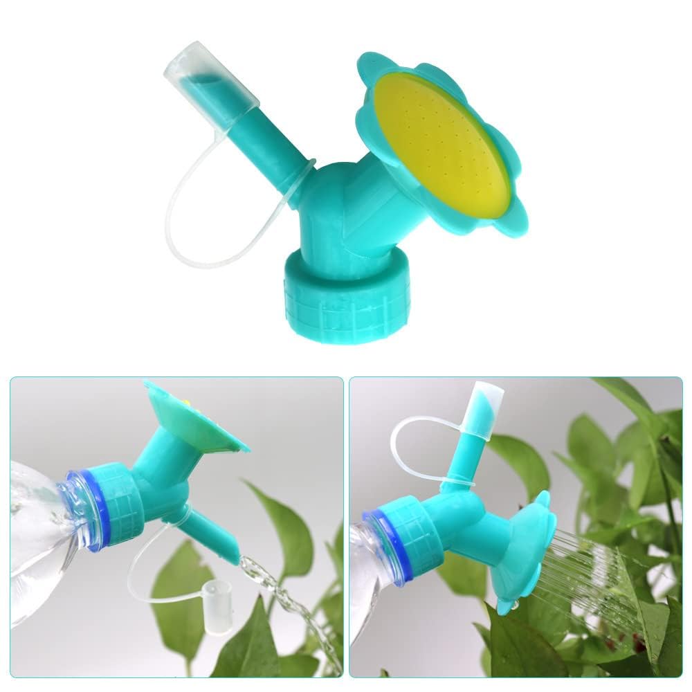 Blue Dual Head Bottle Cap Sprinkler, Plastic Bottle Watering Spout, Bonsai Watering Can Tool for Indoor Plants & Garden