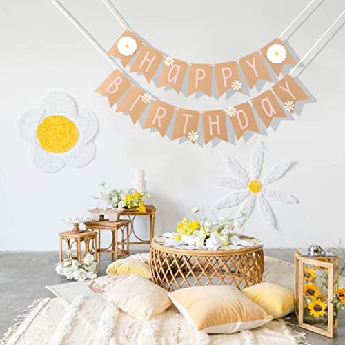 Daisy Happy Birthday Banner Set - Wildflower 3D Decoration