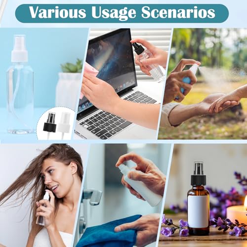24 Pack Spray Bottle Nozzle Replacement - Black & White Fits 24-410 Bottles